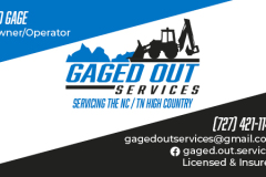 Gaged Out Business Card Front